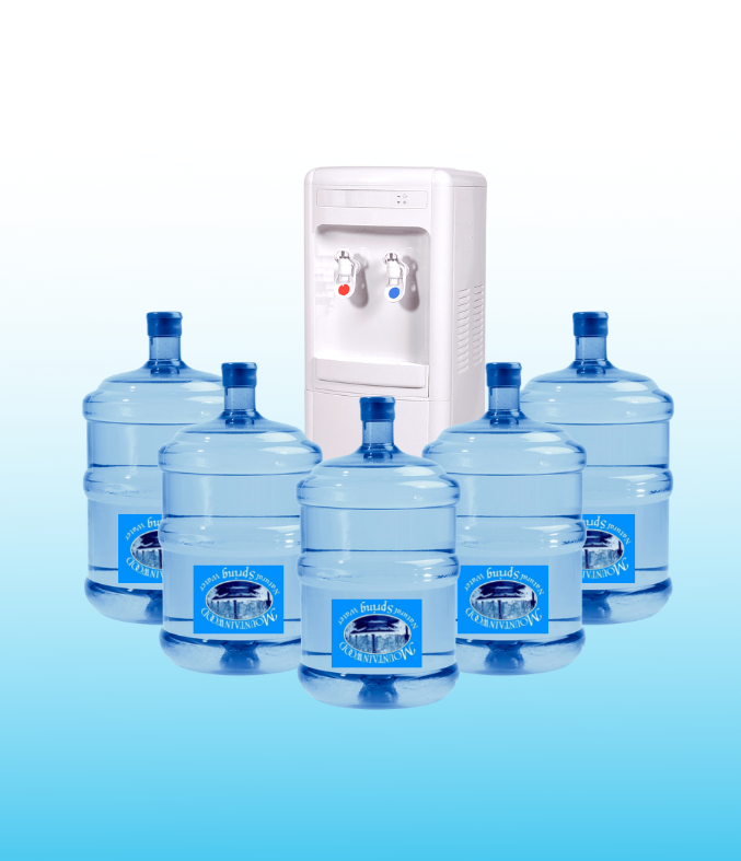 Five Fives Plan - Spring Water delivery of Up to Five Bottles/Month with Hot/Cold Cooler - Mountainwood 